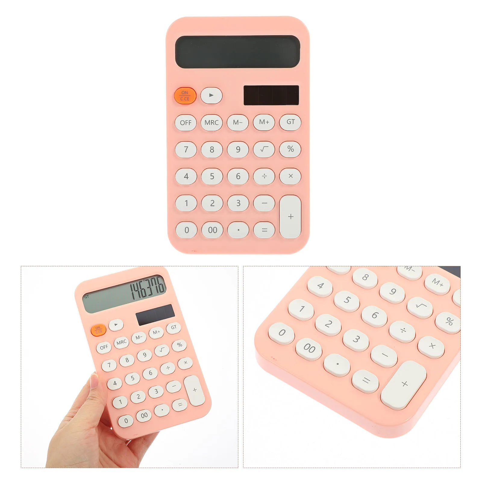 

【】Student Portable Small Anti-Slip Desktop Calculator For Adults Light Weight Easy Carry Office School Use