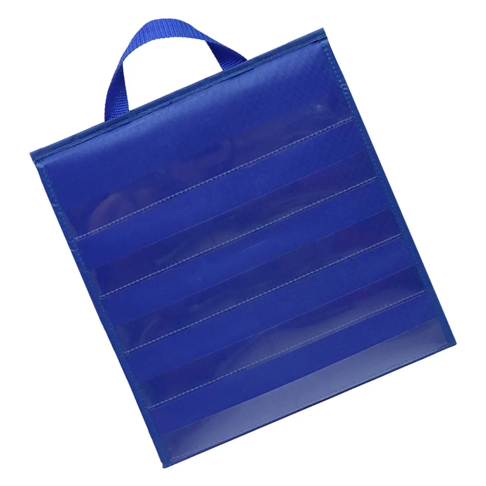 

1pcs Teaching Pocket Chart 5 Pockets Per Side Oxford Cloth Pvc Foldable Classroom Card Organizer For Word Spelling Math