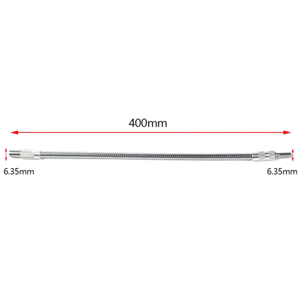 150-400Mm 1/4 Hex Fleksibel Ekstensi Poros Fleksibel Poros Bit Pemegang Dampak Driver Ratchet Obeng Memperpanjang Batang 10-3/4 "Panjang