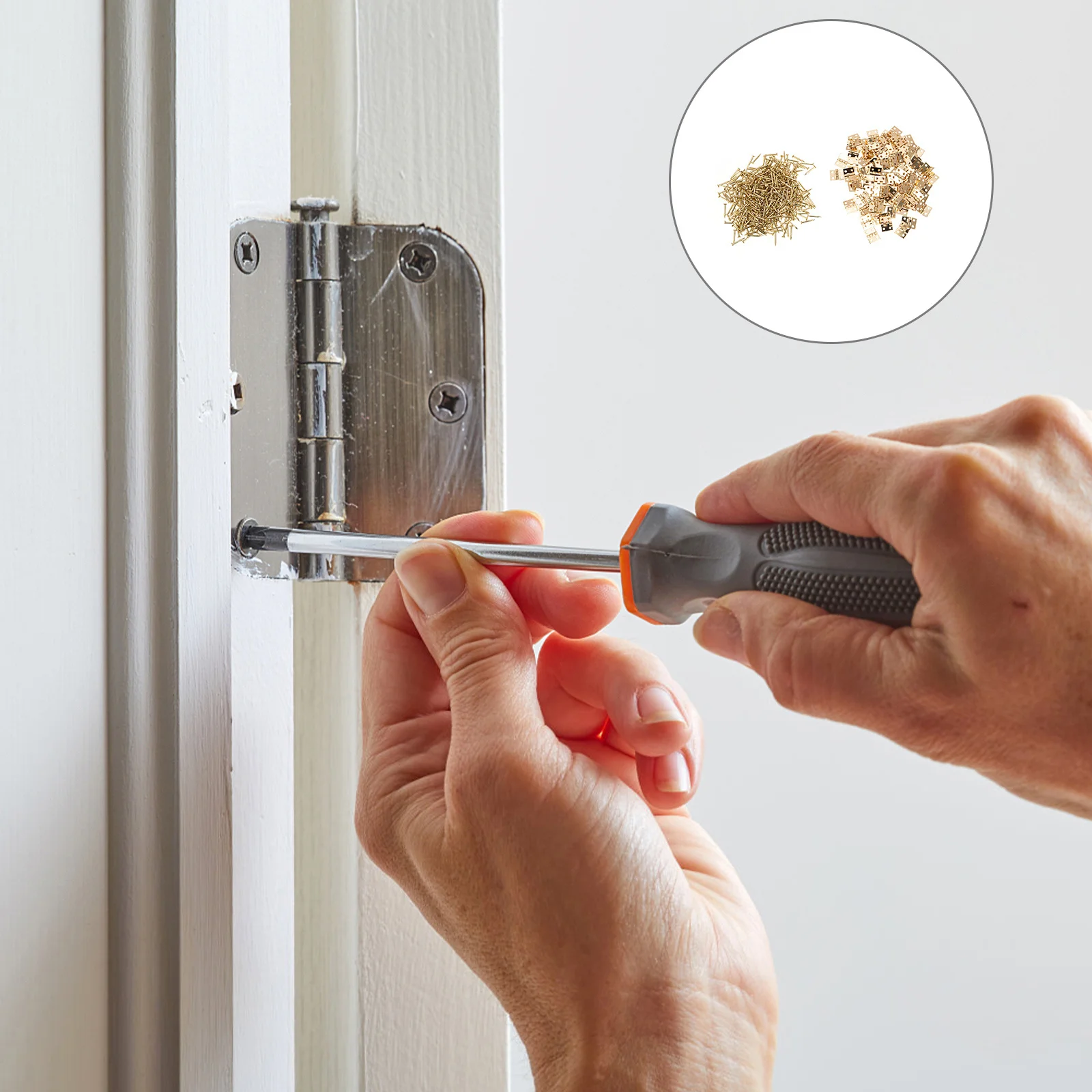 

100 Pcs Mini Wooden Box Hinges Golden Copper Connectors for DIY Craft Jewelry Storage with 400 Screws