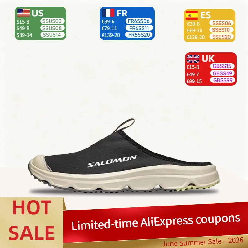 

Salomon Rx Slide 3.0 CANVAS: Lightweight, Breathable, Versatile Casual Slippers for Everyday Wear (Unisex) – Black L47298400