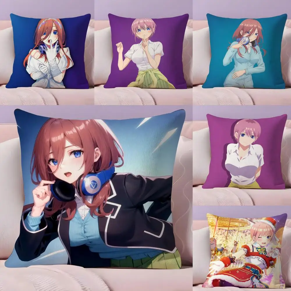 Q-Quintuplets Nakano Ichika Miku Cushion Cover Plush Fabric 