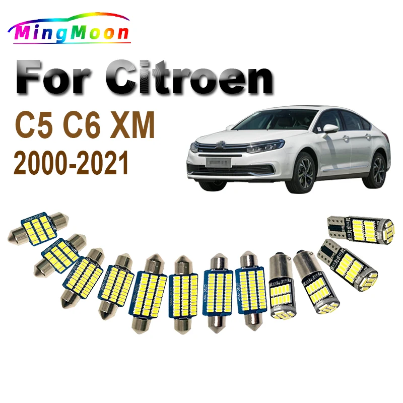 Canbus Error Free For Citroen C5 C6 XM 2000-2018 2019 2020 2021 Vehicle Bulb LED Interior Map Dome Reading Trunk Light Kit