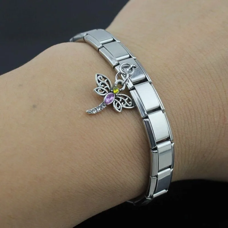 New Heart Star Moon Unicorn Flower Owl Butterfly Lightning Italian Charm Fit 9mm Bracelet Bangle Jewelry Making DJ048