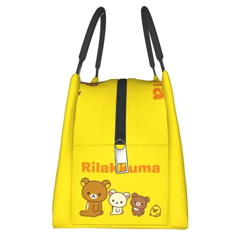 Kawaii Cartoon Rilakkuma Bear borse da pranzo isolate per ufficio di lavoro portatile Cooler Thermal Lunch Box Women