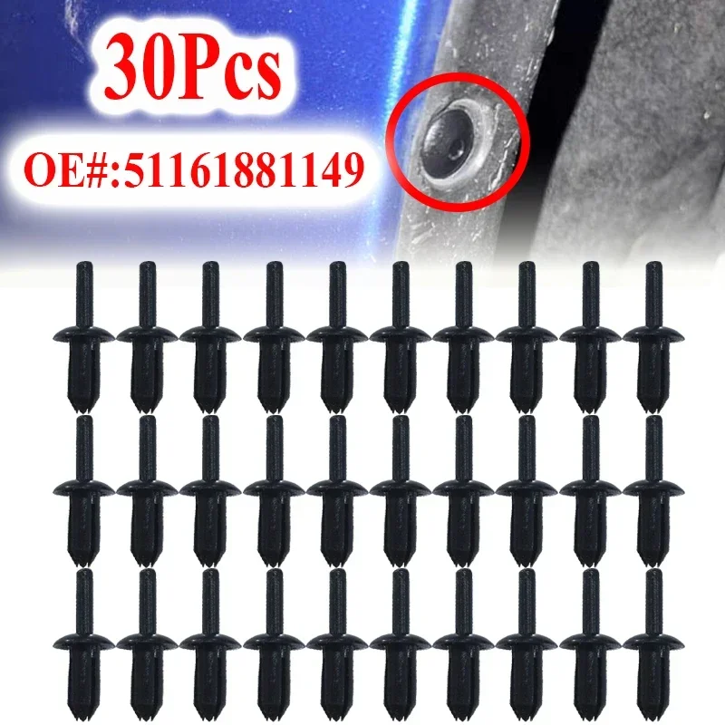 30 pz Parafango Liner Rivetto Espandibile Clip di Fermo Per BMW 1er 2er 3er 4er 5er 6er 7er 8er X1 X5 X6 Z1 Z4