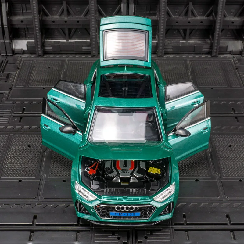 1:24 Audi RS7 Sportback Legierung Auto Modell Druckguss Metall Spielzeug Fahrzeug Simulation Sound und Licht Sammlung Kinder Spielzeug Geschenk Junge Motor