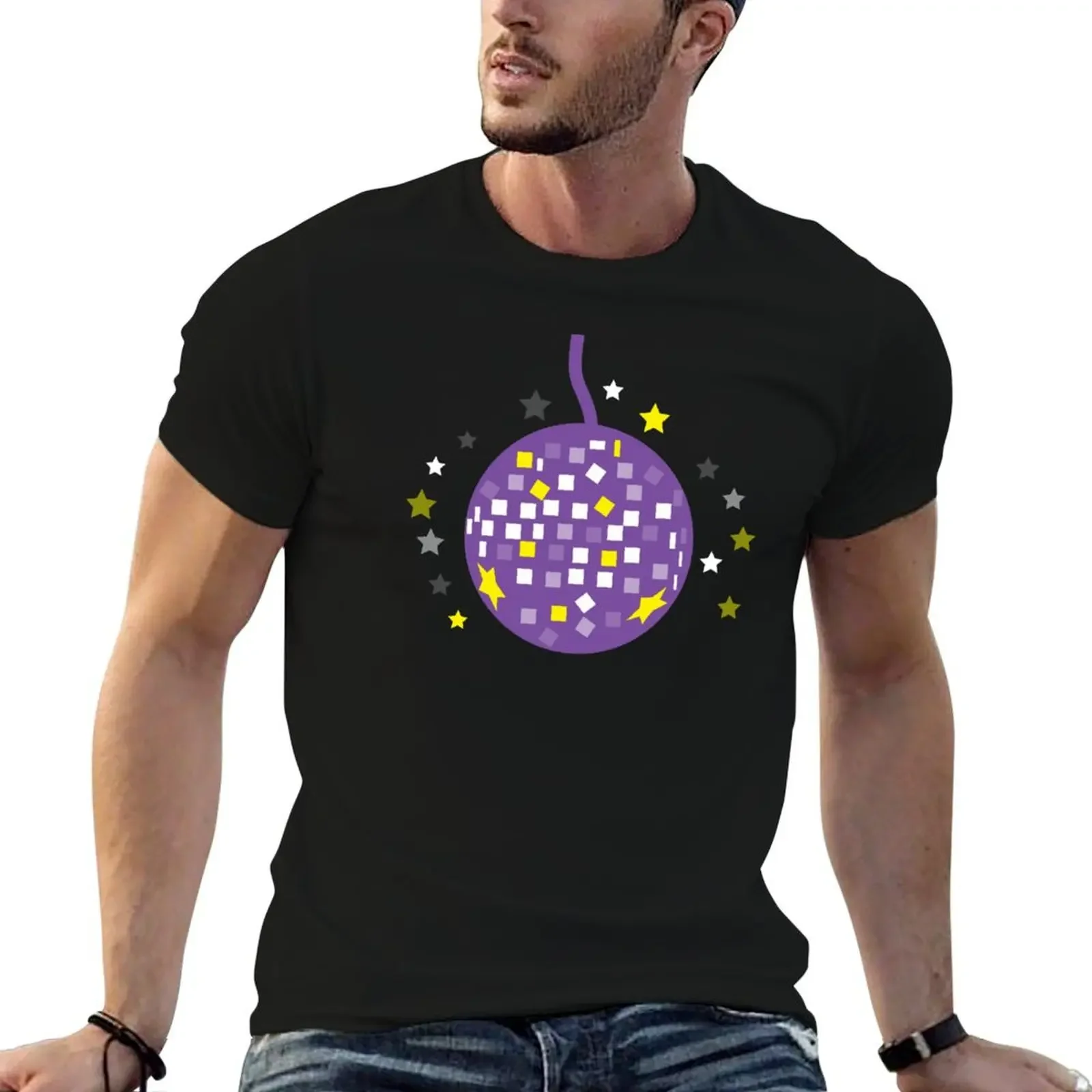 

Purple disco ball T-Shirt cotton graphic tees anime t shirts graphic t shirt vintage funny t shirts men