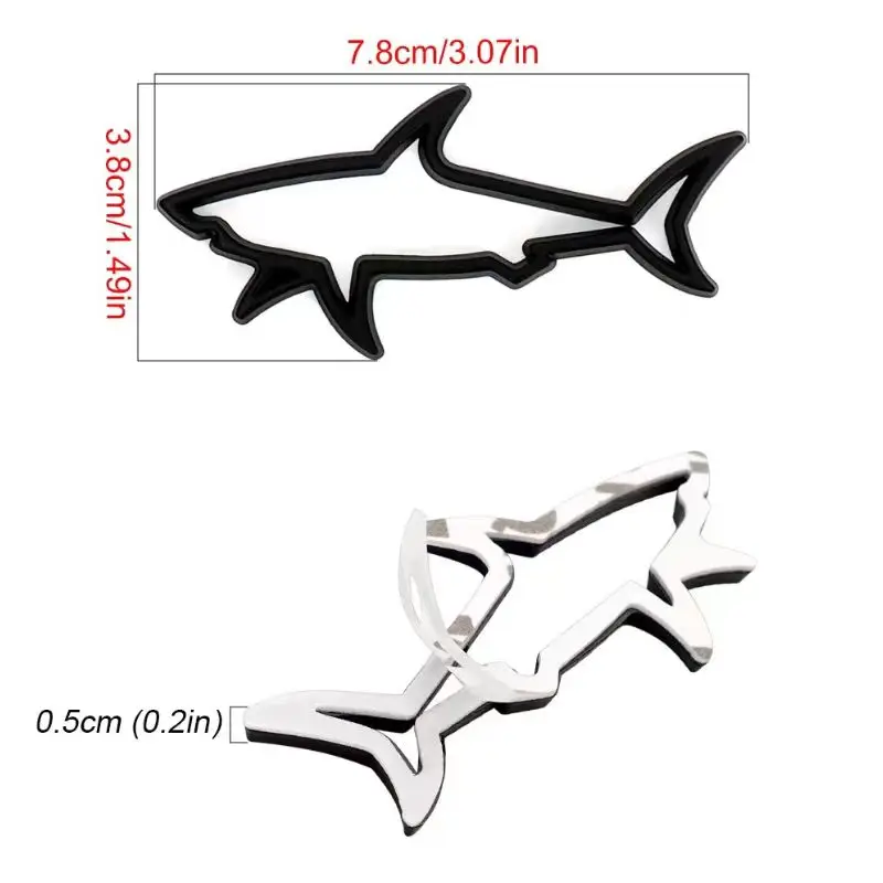 3D Metal Car Styling Sticker Hollow Fish Shark Emblem Badge Decals Automobiles Motorcycle Computer Fuel Cap Accessories 2024