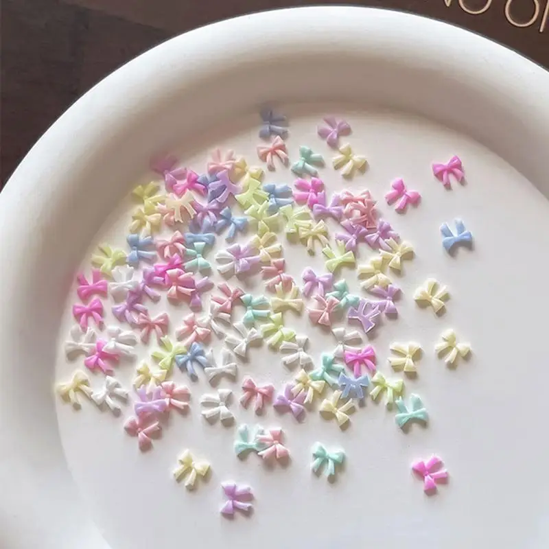 50 pièces mixte Mini nœud Nail Art breloques 3D nœud papillon cravate pièces Nail Art décoration ruban ongles accessoires pour bricolage manucure Salon