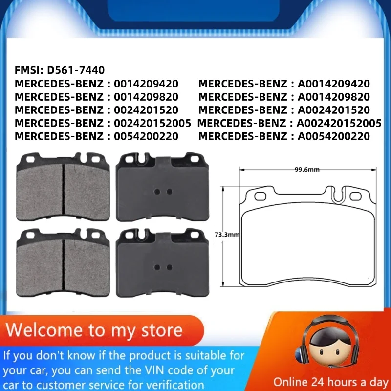 For Mercedes-Benz 280E 400E 500E E320(W124)E430(W210)SL320 SL500 600SL(R129)AMG C43 C240(W202) Front Brake Pads/Auto Parts-59010