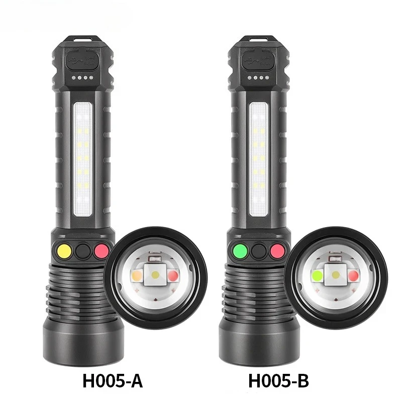 Powerful LED Flashlight Type-c Rechargeable Zoom Portab Torch Outdoor Waterproof Camping Fishing Emergency Lanterns Handlight