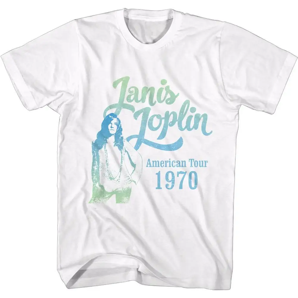 Janis Joplin Gradient White Adult T Shirt