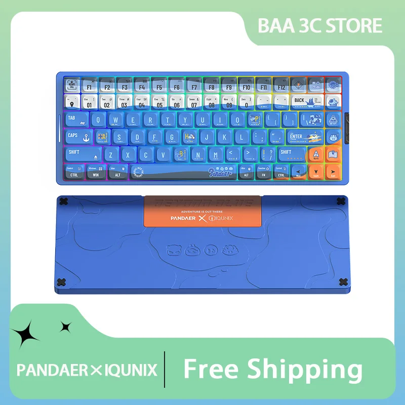 PANDAER×IQUNIX Low Axis Mechanical Keyboard Aluminium Alloy Tri Mode Customized RGB Hot Swap Game Office Keyboard PC Accessories