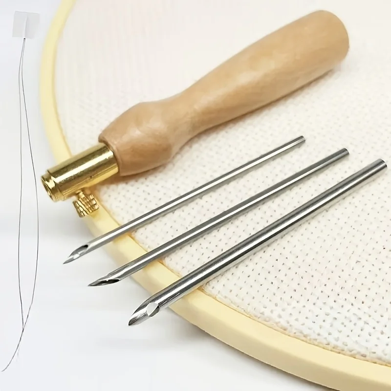 A Set New Punch Needle Tool Kit for Embroidery, Featuring Stitching Needles And Threading Tools for Cross-Stitch And Weaving