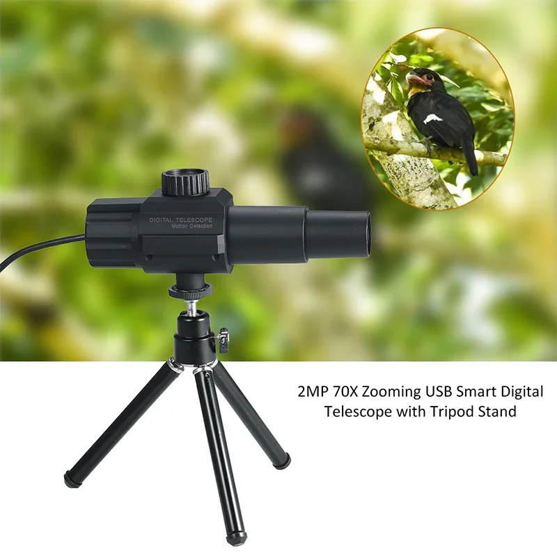 Smart Digital USB Telescope Monocular Adjustable Scalable Camera ZOOM 70X HD 2.0MP Monitor for Photographing Videotaping