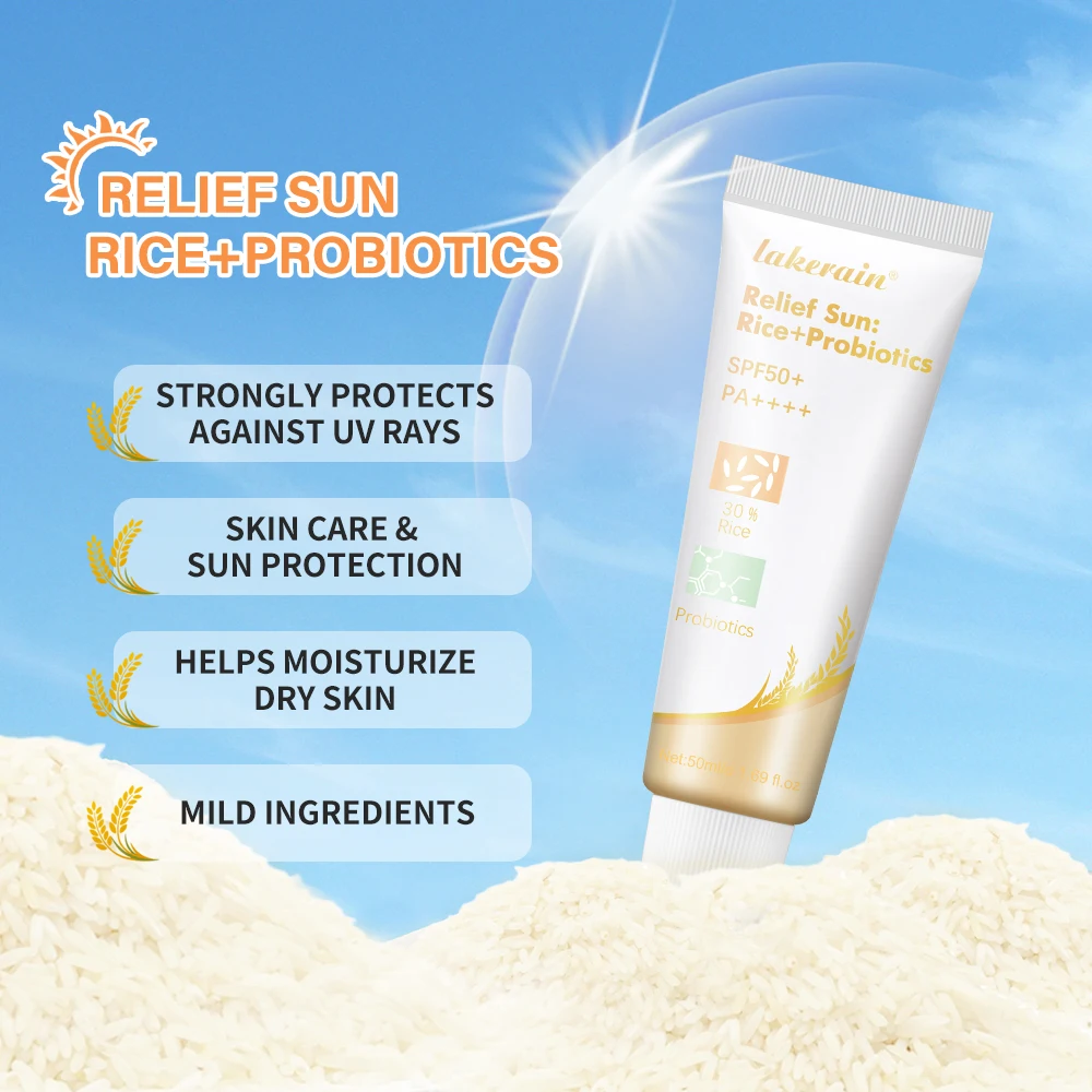 Strongly Protects Sun Protection Rice Extract Against UV Rays Moisturize Dry Skin Fast Film Formation Protect Face Sun Protectio