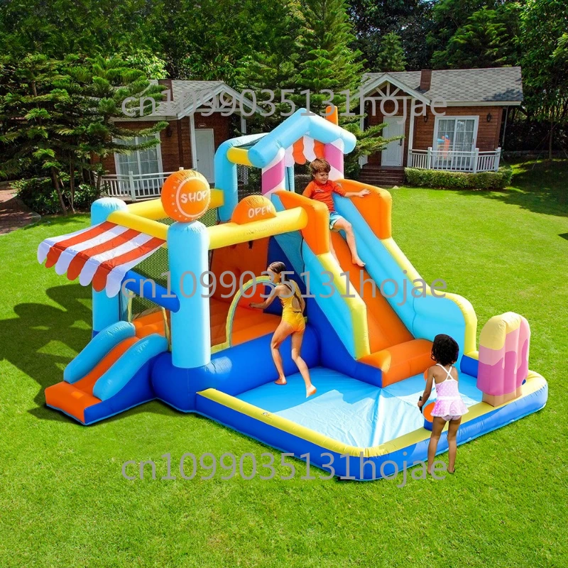 

Inflatable Castle Children's Home Jumping Bed Inflatable Water Spray Slide Children's Ice Cream Car Style Naughty House
