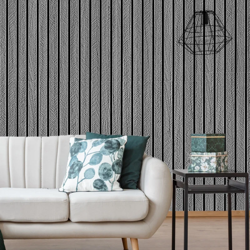 Grain Grid Striped Waterproof Self-Adhesive Wallpaper For Home Bedroom Living Room Wall Stickers Decorative Background Wall