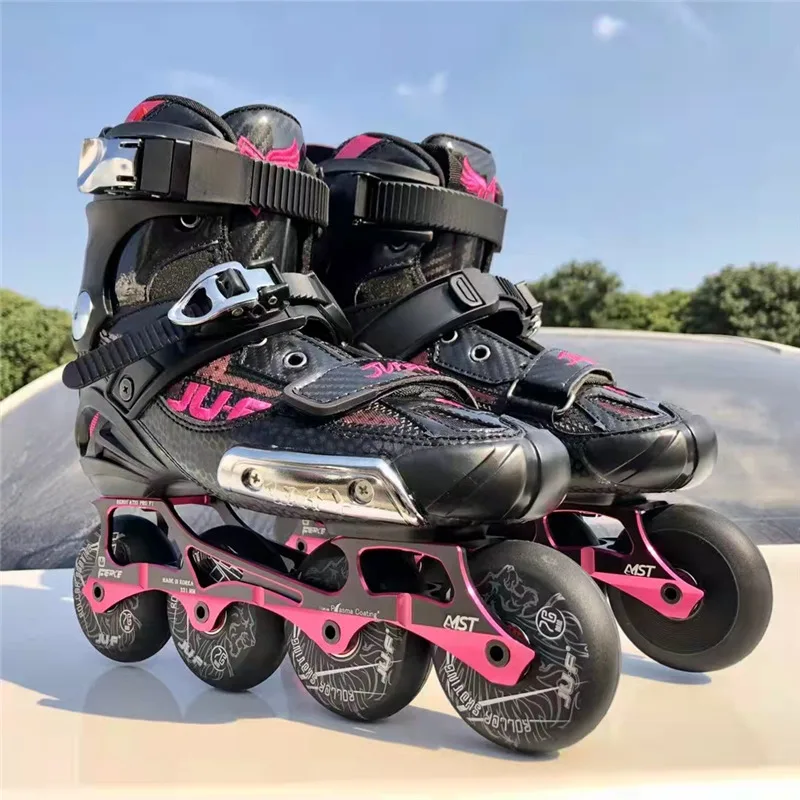 Cool Professional Slide Inline Skates Shoes with Thick Inner Boot Strengthen 76mm 80mm Roller Skates Patines Sliding Brake Shoes