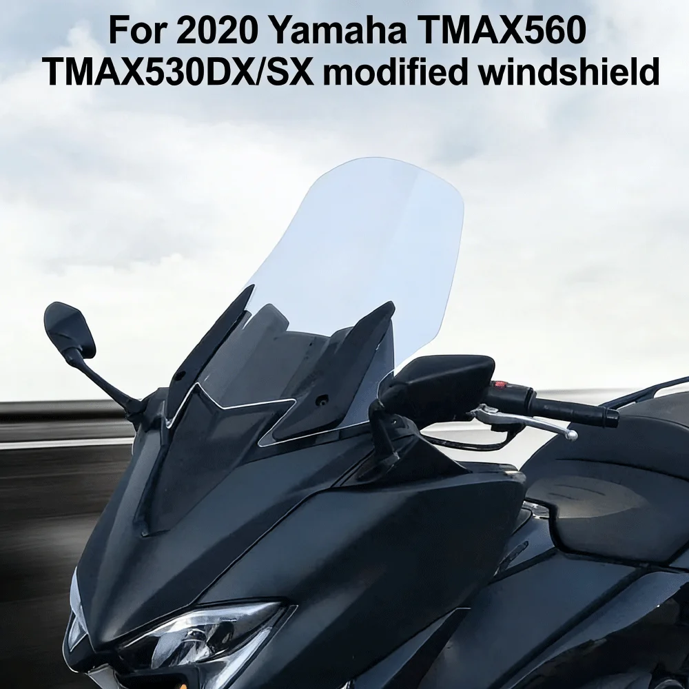 

For 2020 Yamaha TMAX560 TMAX530DX/SX modified windshield heightened windshield Thickened deflector Sun Visor and Chest Guard