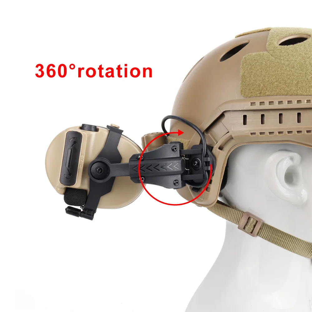 ZTAC Tactical Helmet Mount ARC Rail Adapter Headset Accessories For COMTA II III Airsoft Tactical Shooting Headphone Hunting