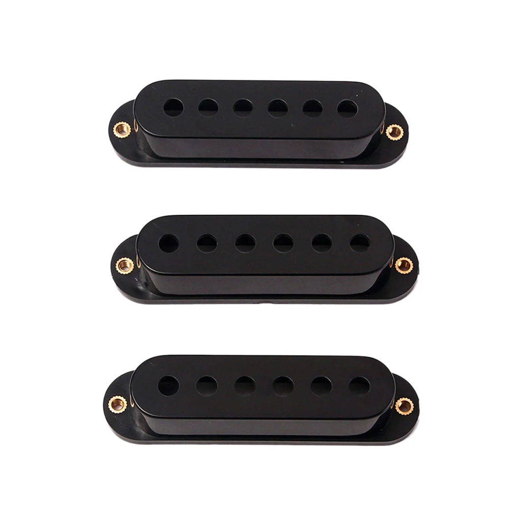 

3pcs Single Coil Pickup Covers For St Electric Replacement Black Abs Plastic Easy Install Guitar Accessories