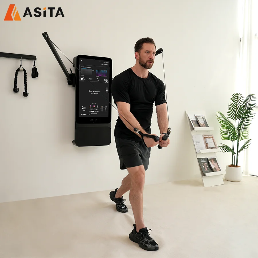 Equipamento de fitness multifuncional Tonal montado na parede Smart Home Gym Espelho de treinamento de força de peso digital