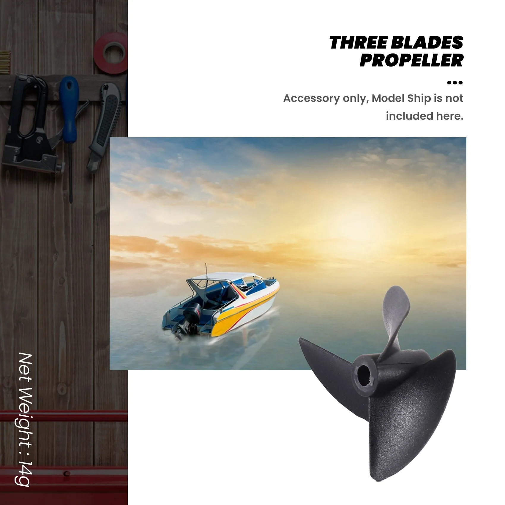 3X P40D47 Three Blades RC Boat Propeller Paddle For Brushless Motor