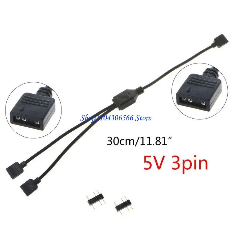 02DD RGB Extension Cable 5V 3 Pin Cooling Fan Cable for Computer ATX for Ca