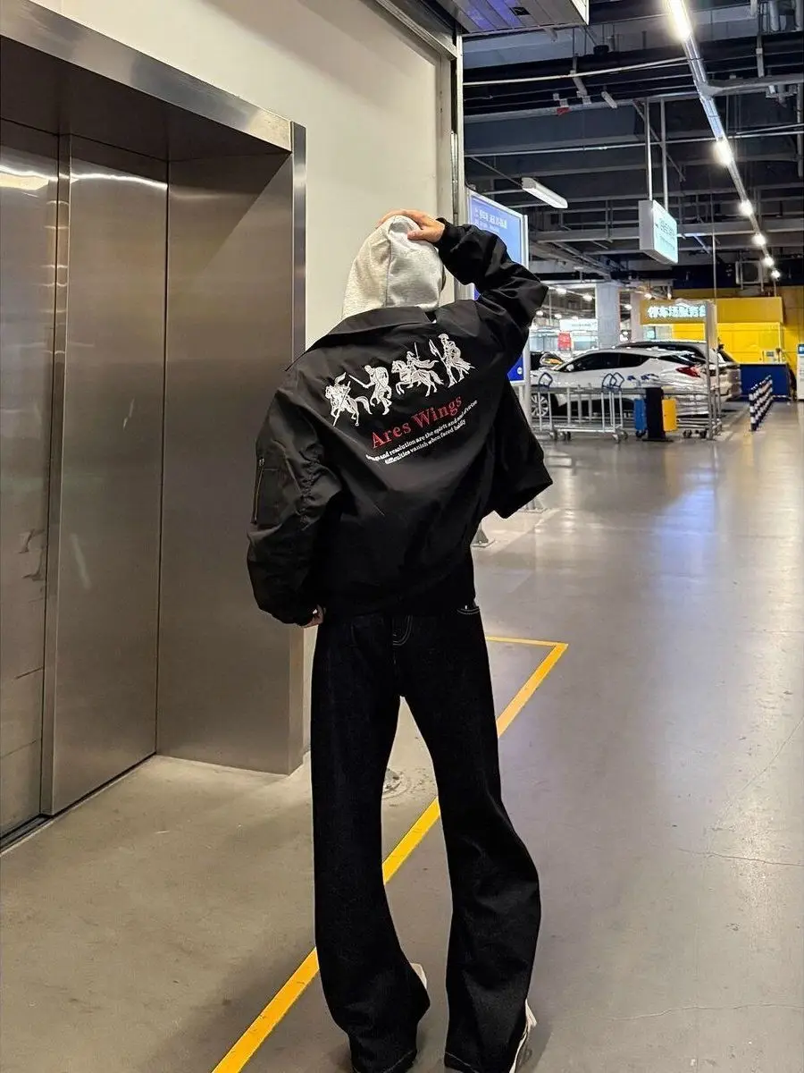 

Bla вышитый воротник Jaet мужское модное американское военное пальто High Street Premium Feel Cool Baseball orm Ins