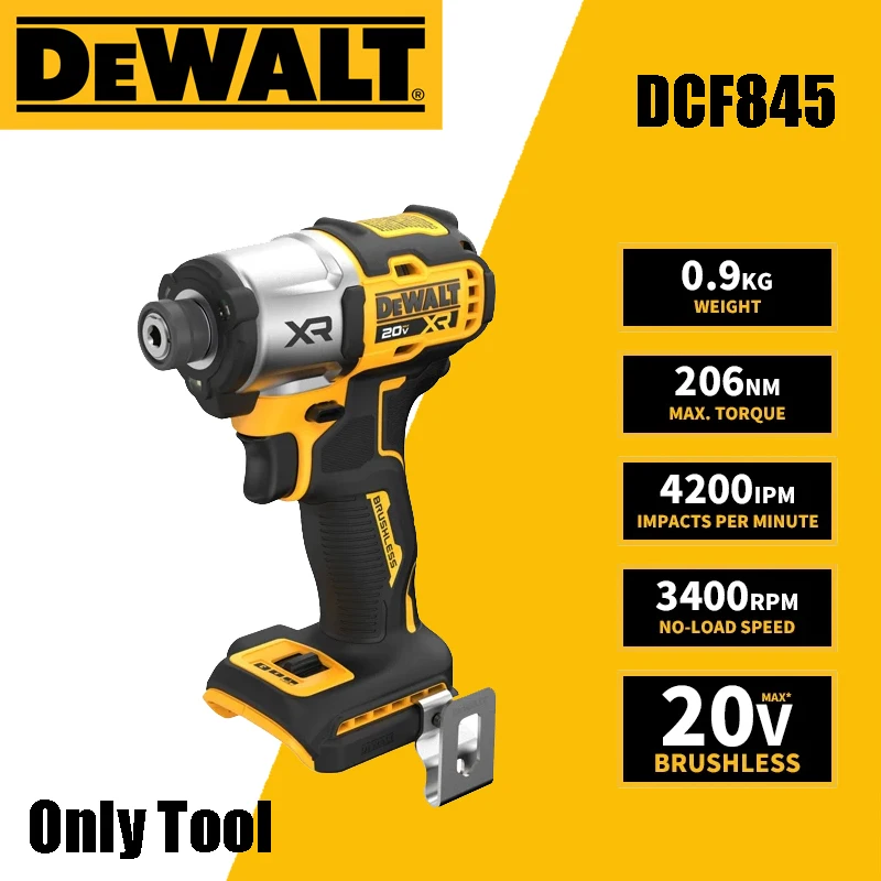 Imagem -02 - Dewalt-ferramentas Elétricas Específicas para Carpintaria de Brocas Elétricas Impact Driver sem Escova Velocidades Dcf845 20v Max xr 3400rpm 206nm