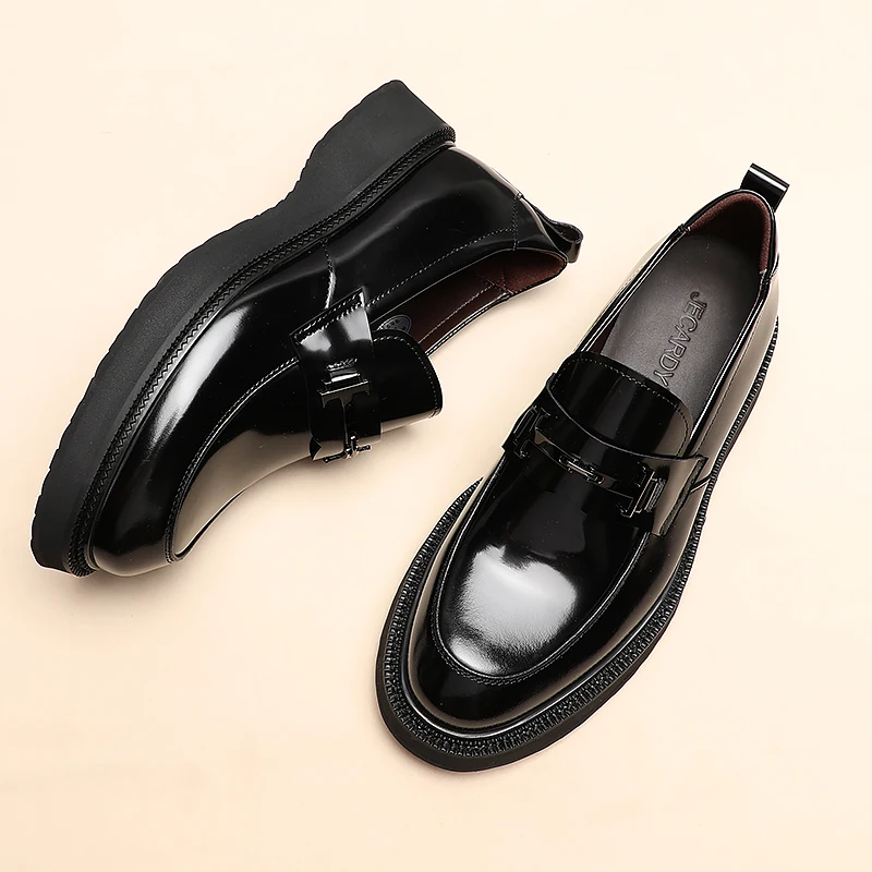

Spring and Autumn New Business Formal Men's Shoes, Genuine Leather Platform British Casual Professional Fashion Leather Shoes
