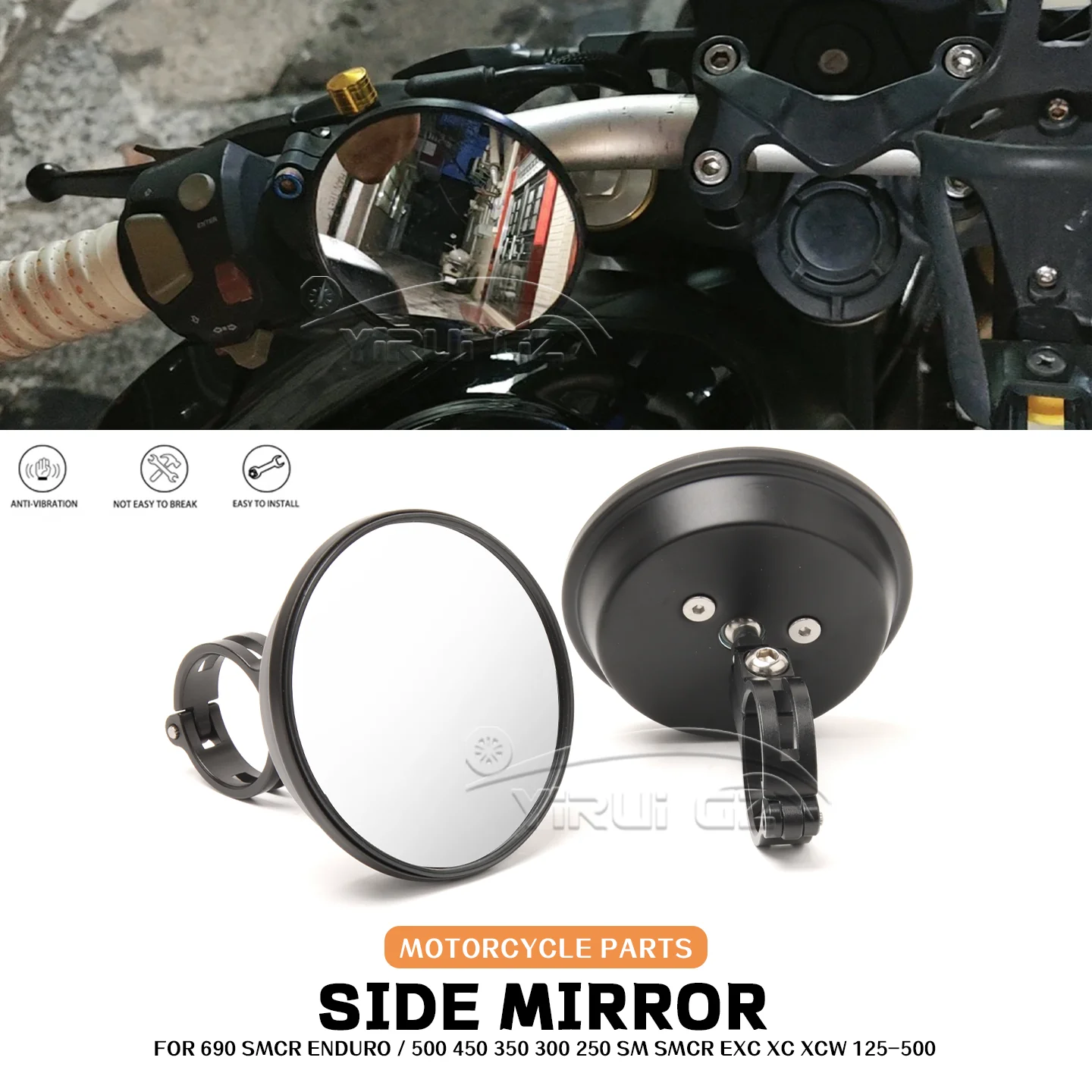 ل 690 SMCR إندورو/500 450 350 300 250 دراجة نارية النقطة العمياء مساعد Retrovisor SM SMCR EXC XC XCW 125-500 مرايا الرؤية الخلفية