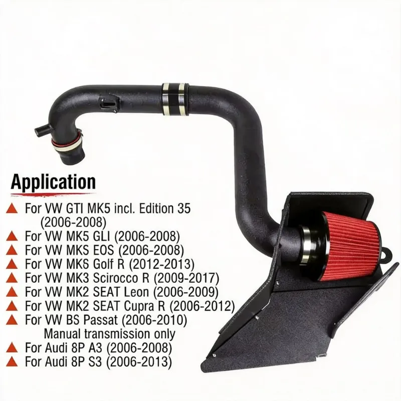 Cold Air Intake System Intake Kit for VW MK5 GTI/GLI MK6 Golf R for Audi A3 S3 2.0T FSI EA113 W/ Air Filter EPAA01G258 - view 4