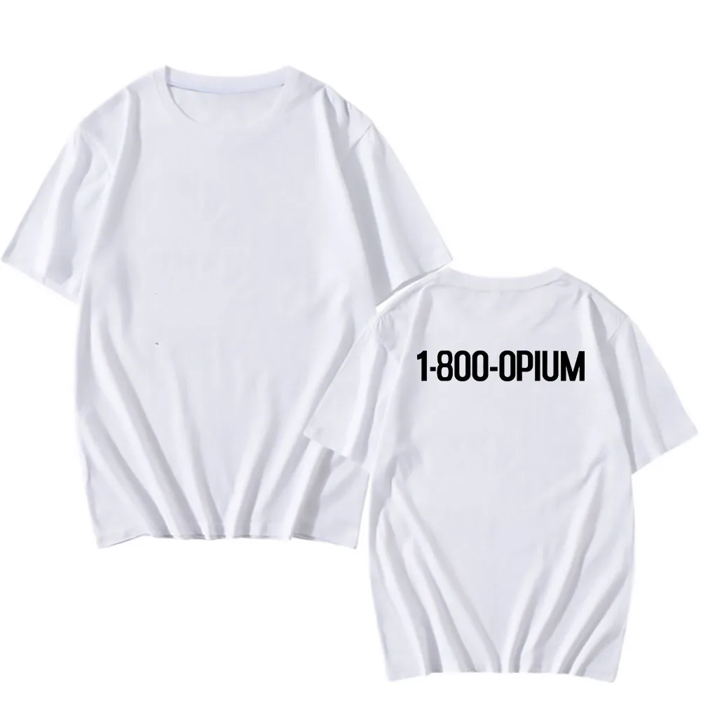 1-800-OPIUM Printing Tshirts Homixide Gang HXG Rock Band T-shirts Cotton Short Sleeve Soft Tee-shirt Men Clothing Graphic Tees