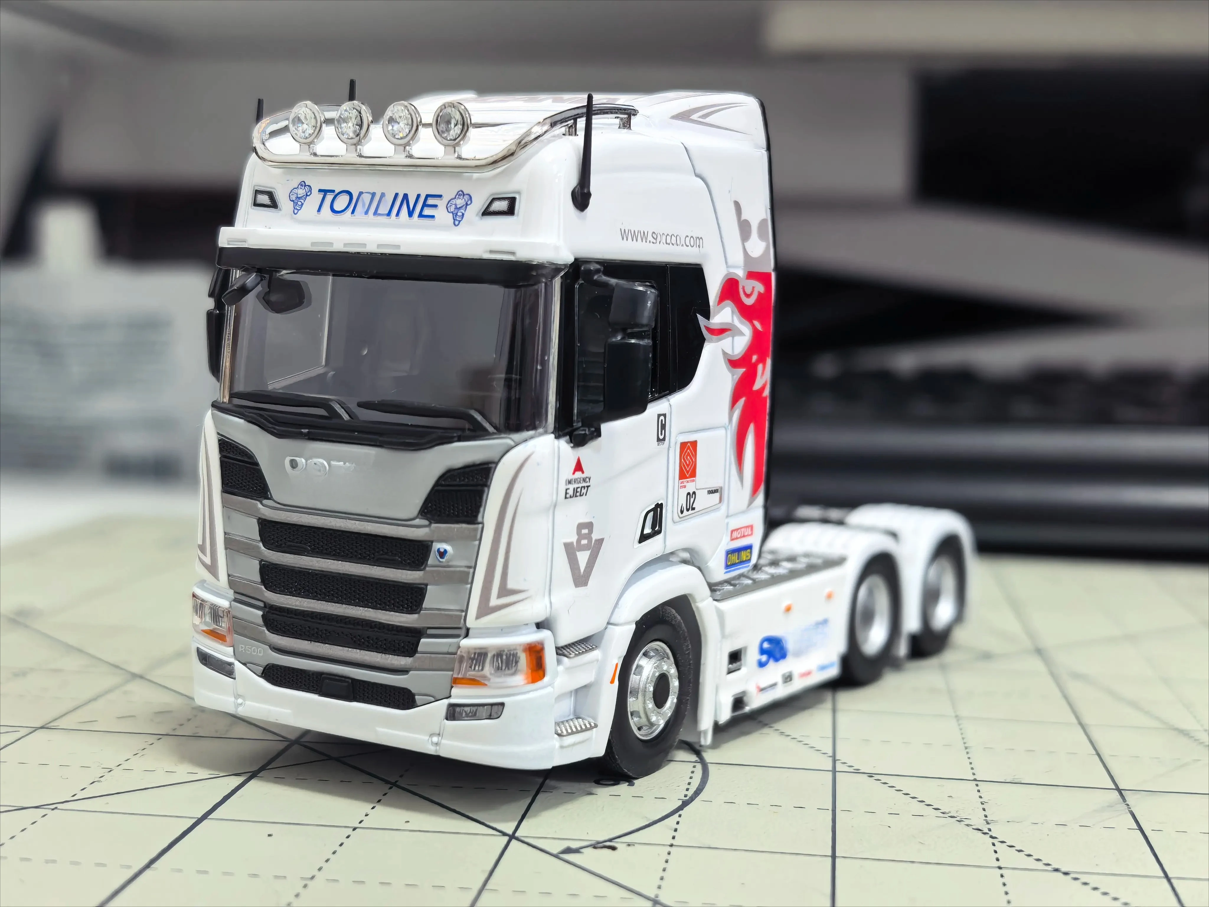 Water Slide Decals for MASDI Scania R500 & 770S 1/64 Scale Truck Model Custom Design Decal Sheet White Scania Direct Fit 1 Set