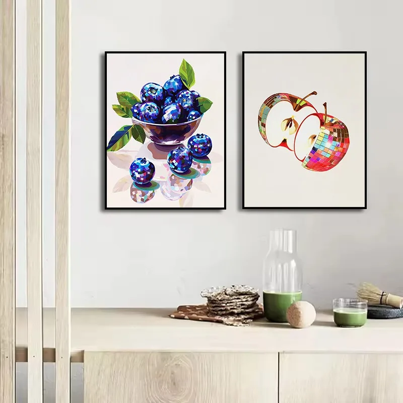 Disco Fruit Series Poster Fashion Print Canvas Art Pictures Home for Living Room and Kitchen Wall Decor Frameless Painting