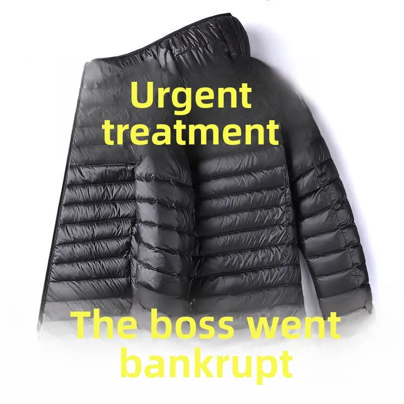 

Lightweight ort down Jaet Men's Stand Collar Hooded Coat Spring Autumn Winter Faion Urban Sle Youth Casual Outerwear