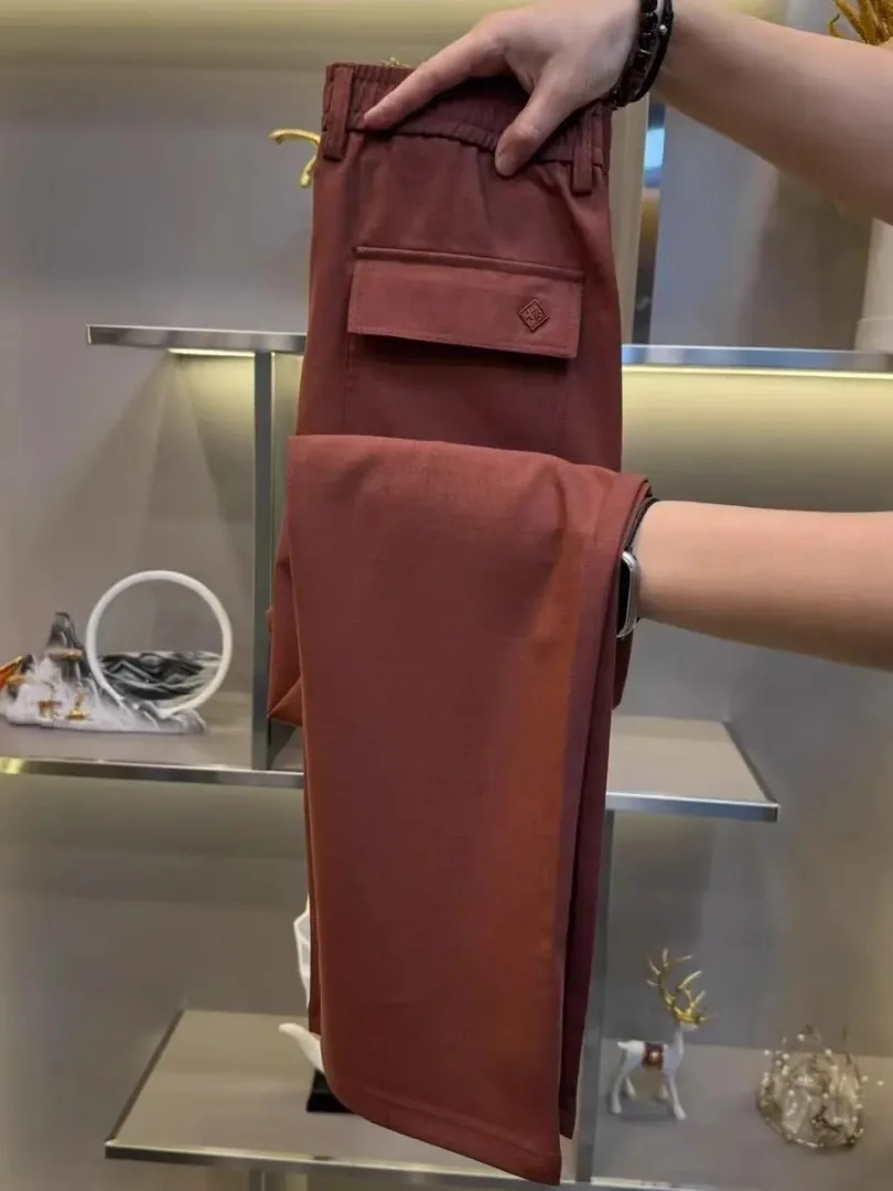 

New Men's Casual Pants Spring Summer High Quali Faionable Versatile Sli Slim Fit Antibacterial Small Footwear