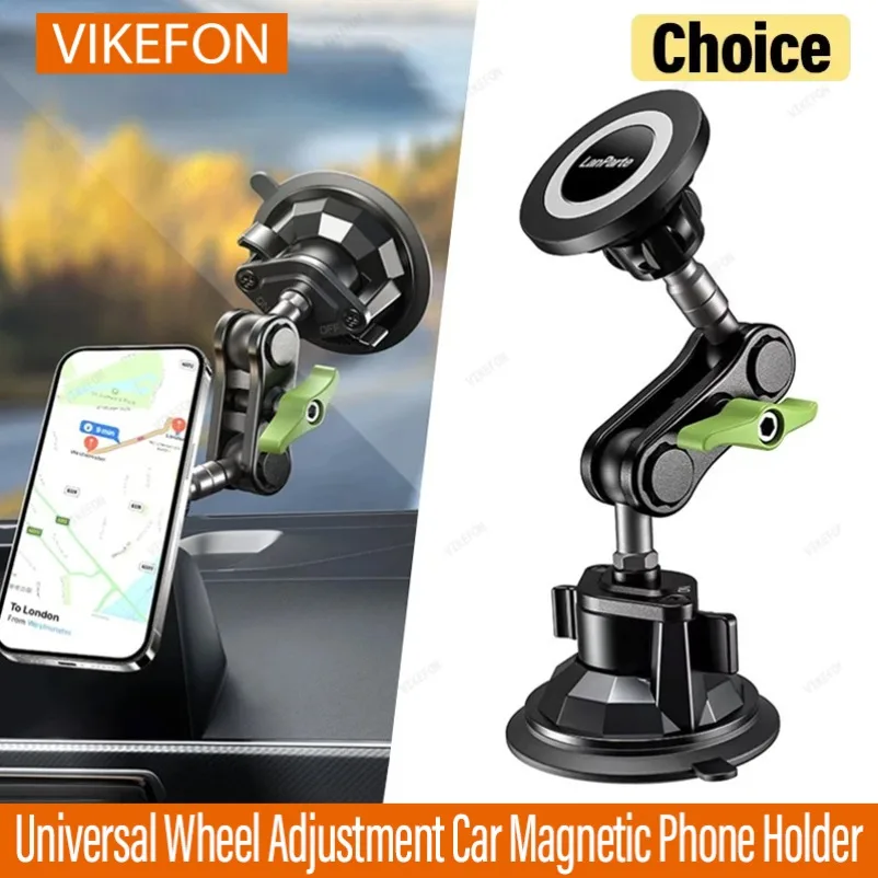 

Universal Car Magnetic Phone Holder Vacuum Suction Cup For Magsafe iPhone 17 16 15 14 Pro Max Wheel Adjustment Cellphone Bracket