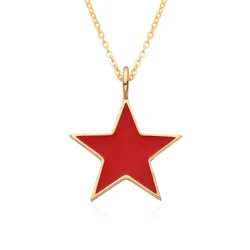 Y2K Gold Color Star Charms Oil Drip Necklace for Women Black Choker Chain Pendant Christmas Gift Jewelry Accessories Wholesale