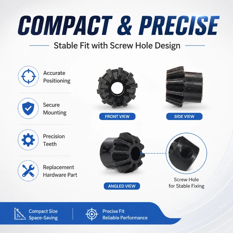 Thread Hole Integrated Metal Bevel Gear Smooth Meshing Teeth Hobby Model DIY Upgrade Drive Hardware Accessories