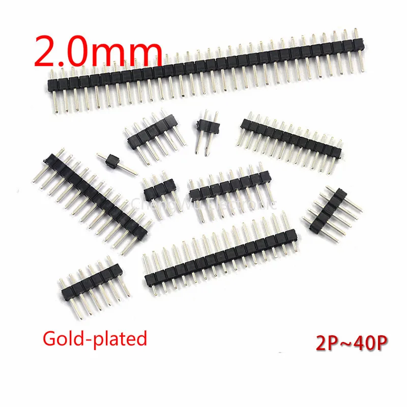 5PCS 2.0MM Single Row Straight Male PIN HEADER 2MM 1X2/3/4/5/6/7/40 PIN Strip Connector Socket 8p/10p/15p/40p