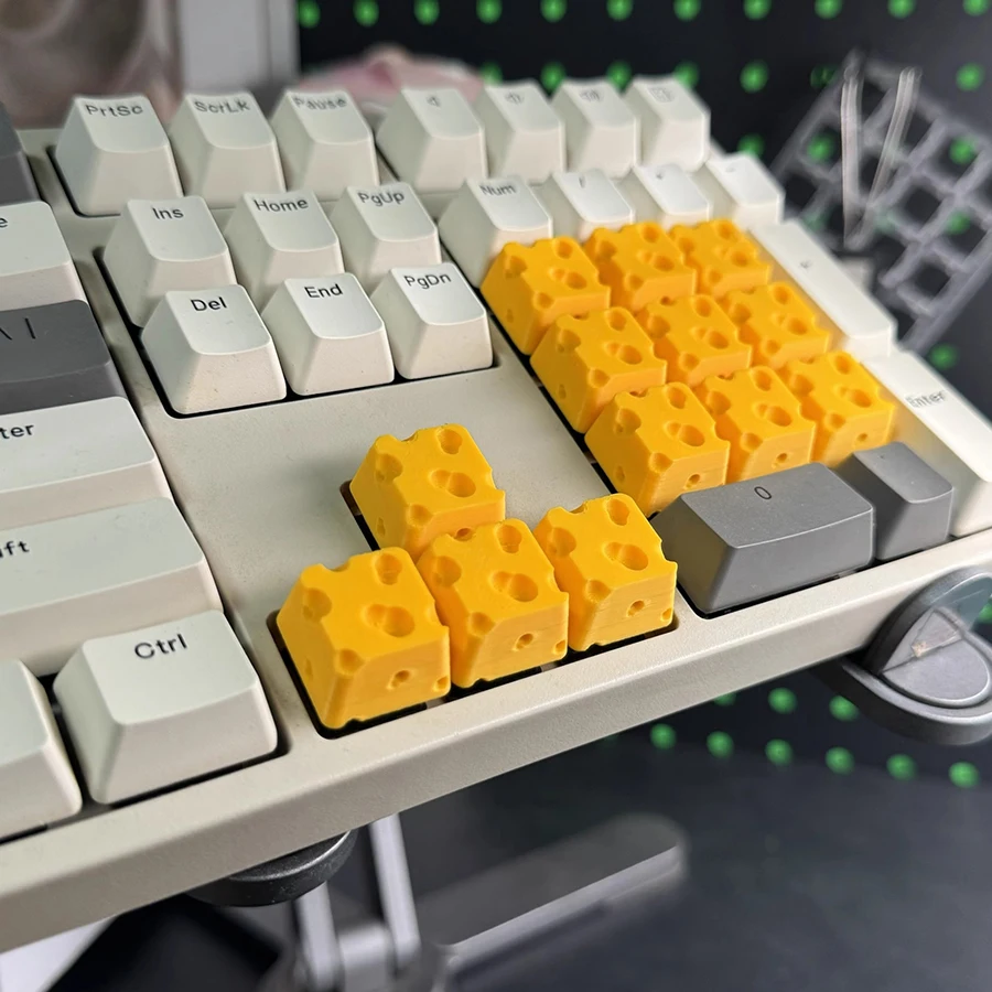 New Cartoon Food Cross Axis Key Caps Cute Cheese Keycap For Mechanical Keyboard