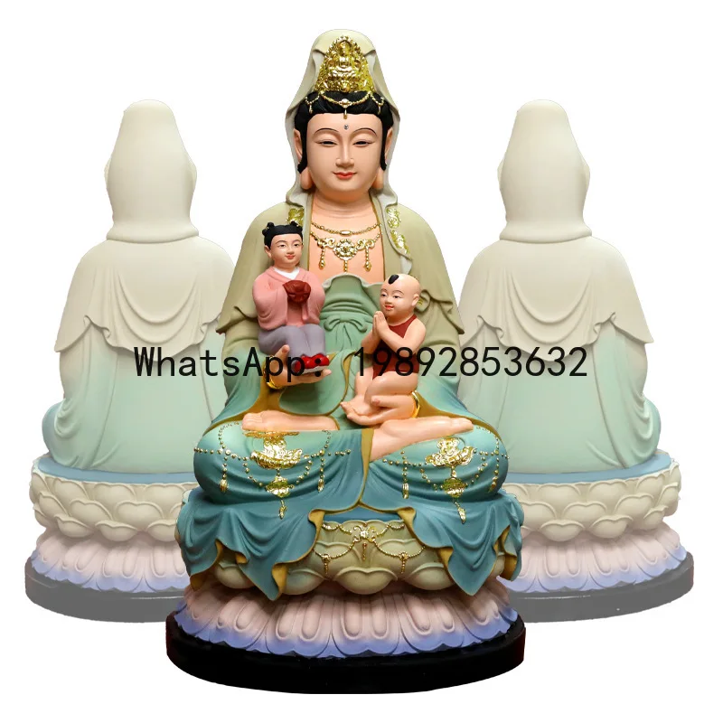 

Fx guanyin bodhisattva buddha statue for boys and girls to pray for dragon and phoenix female resin home worship for home