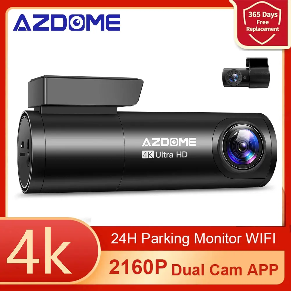 AZDOME Dashcam 4K+1080P Anteriore E Posteriore Con WiFi, Scheda 64GB, Visione Notturna E ADAS - 2