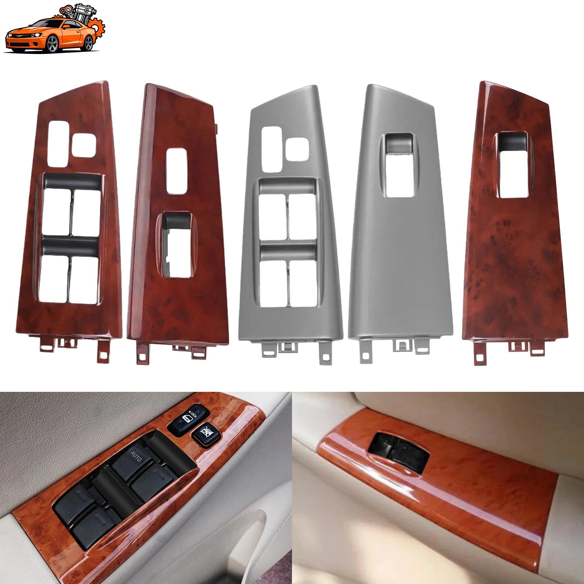 

Car Window Switch Control Cover Upper Armrest Panel Wood Sliver Replacement For Toyota Corolla 2003-2008 74232-12380 74231-02350