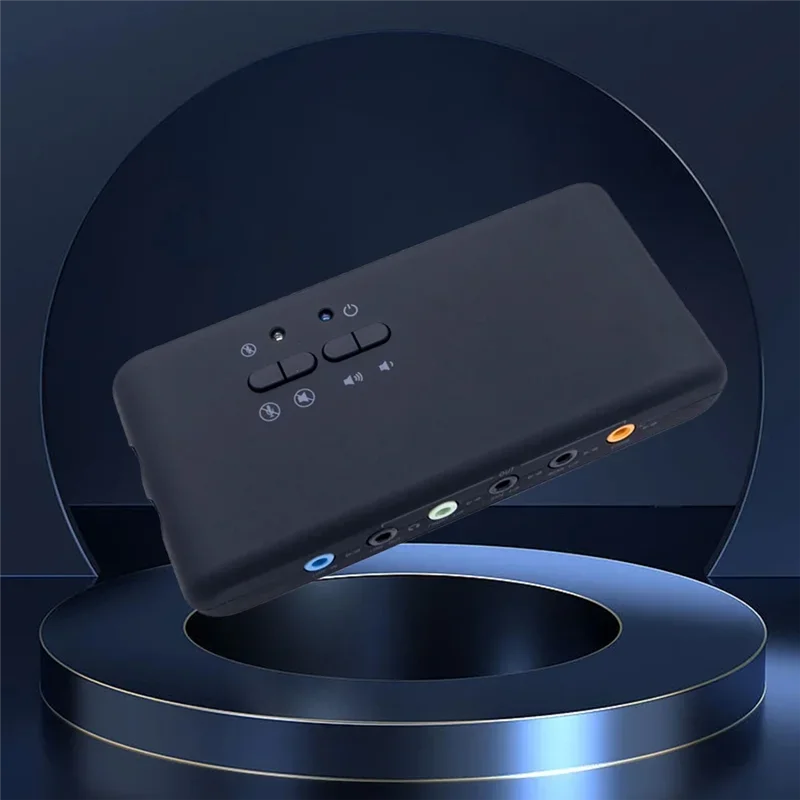 7.1 Channel USB Soundbox USB External Stereo Sound Card 8 Channel DAC Output with 2 MIC Heads SPDIF for Home Desktop Speakers