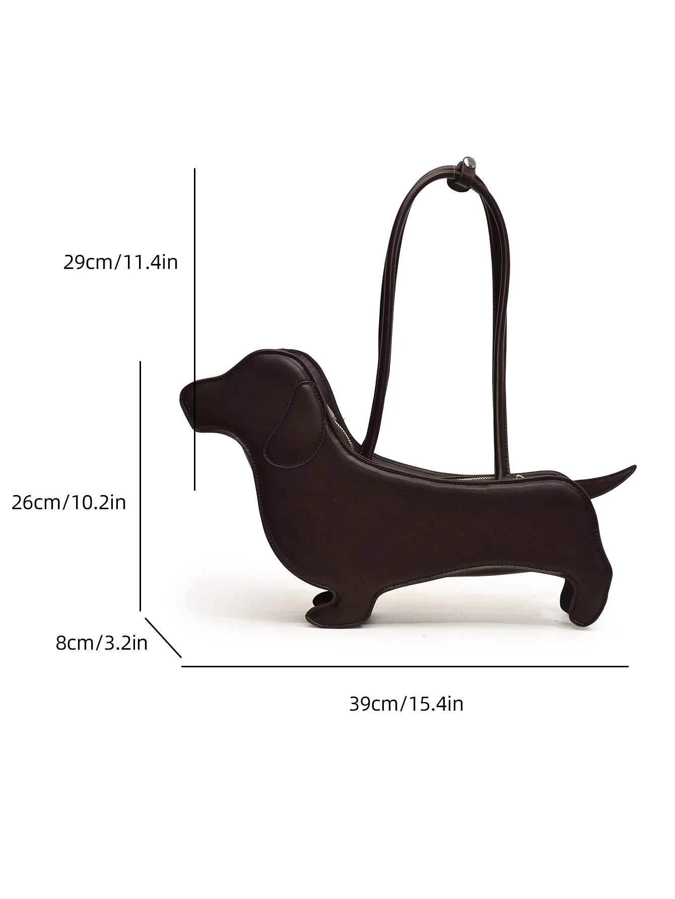 INS three-dimensional dachshund shoulder bag pu fabric retro handbag Korean minority design underarm bag image 6
